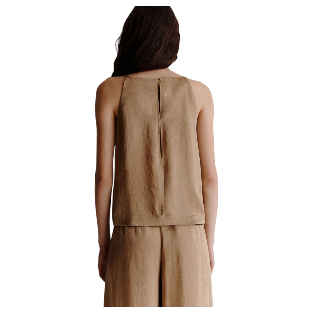 Top-Camiseta sin mangas en tes. SFINGE BEIGE