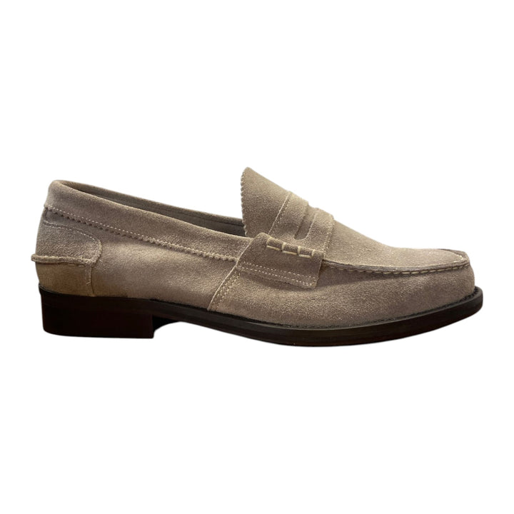 Mocasín de piel de ante gris topo