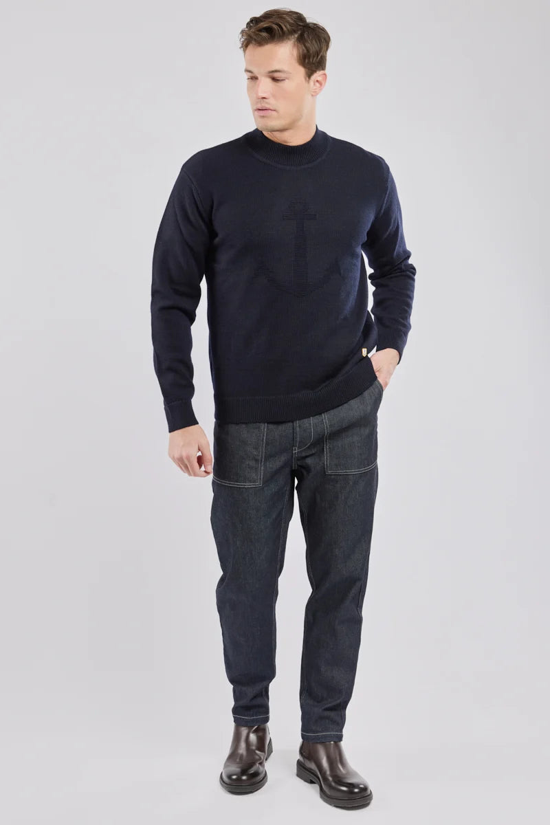Pul col montant Ancre Navire Azul Marino