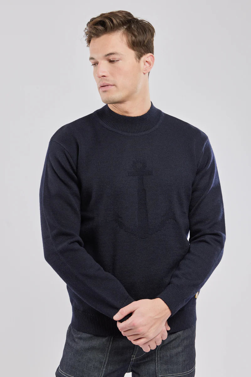 Pul col montant Ancre Navire Azul Marino