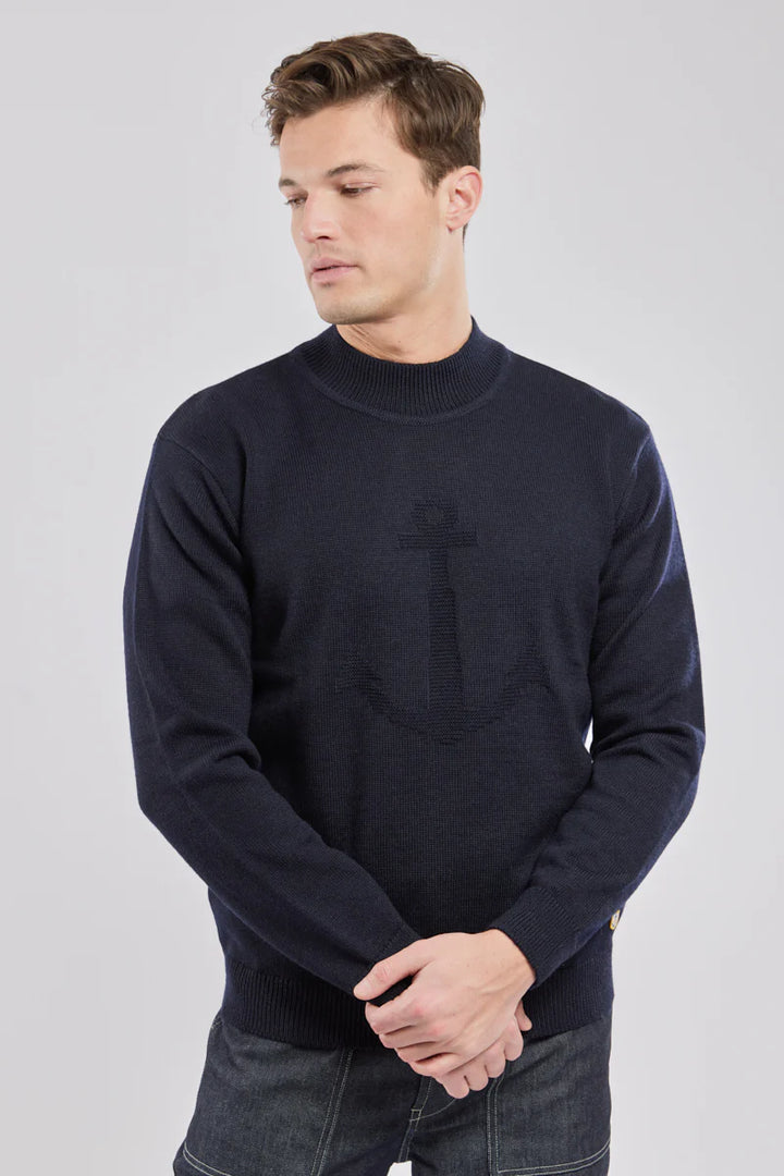 Pul col montant Ancre Navire Azul Marino