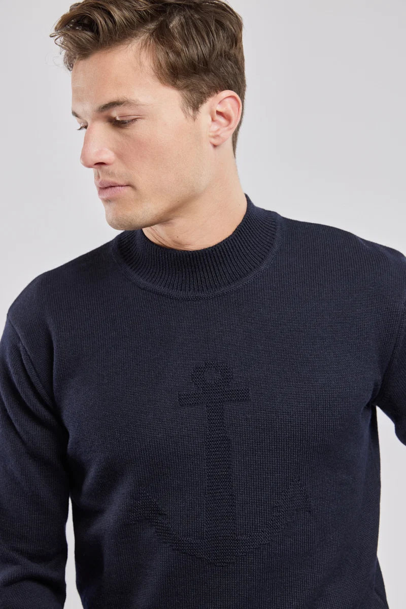 Pul col montant Ancre Navire Azul Marino