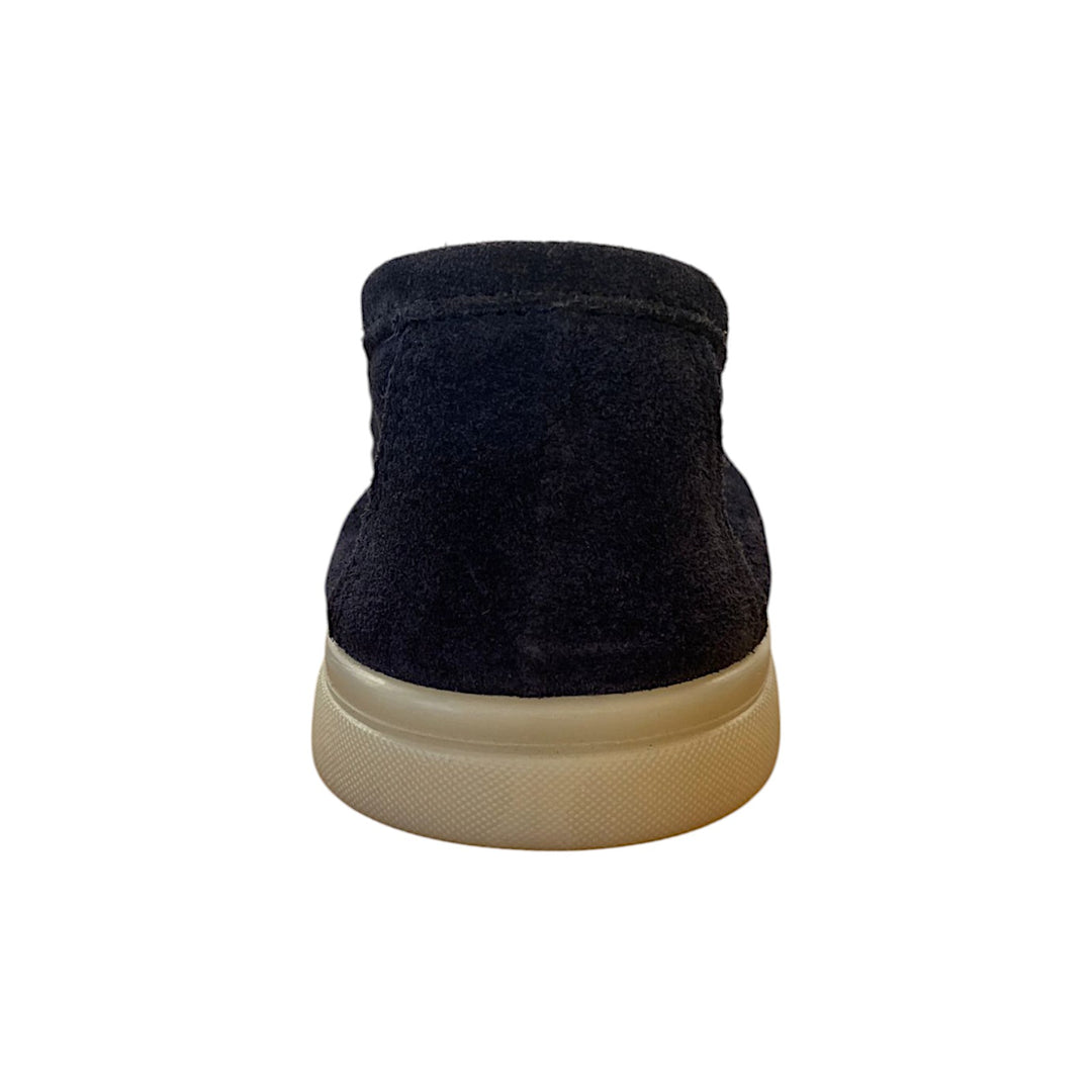 Mocasín con suela de goma y piel de ante azul