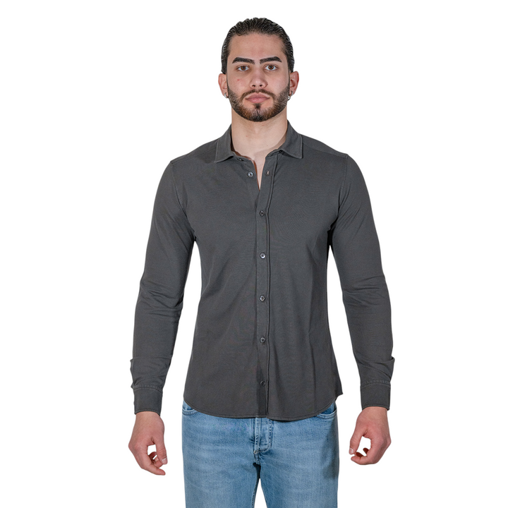 CAMISA PIQUÉ Marrón