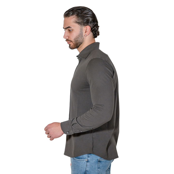 CAMISA PIQUÉ Marrón