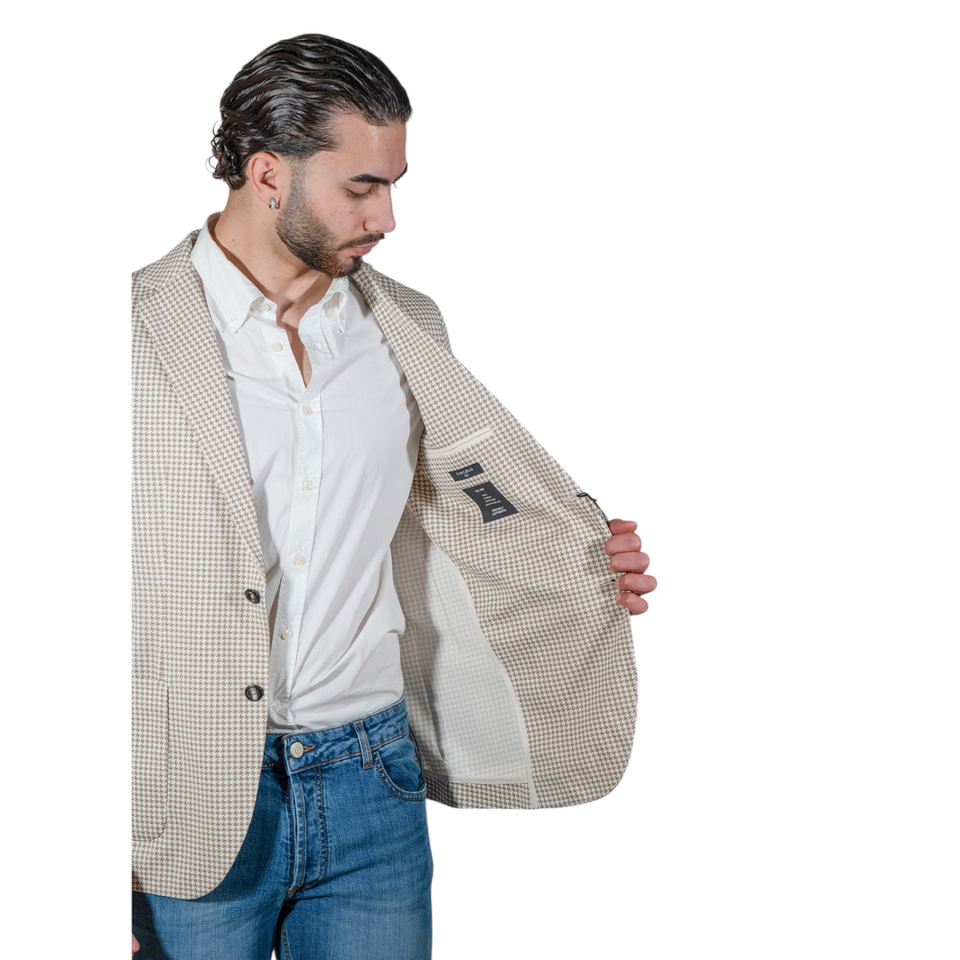 CHAQUETA PIED DE POULE Beige
