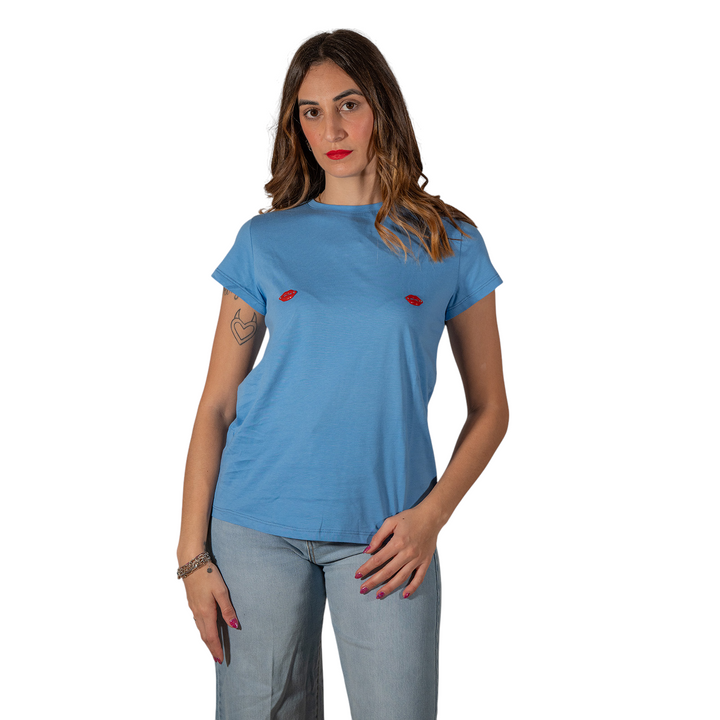CAMISETA CON BOCAS BLUE SKY