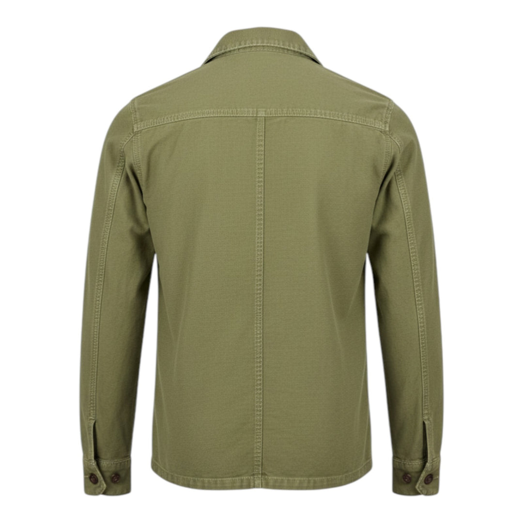 Camisa Over Manga Larga Acadia Mezcla de Lino Militar