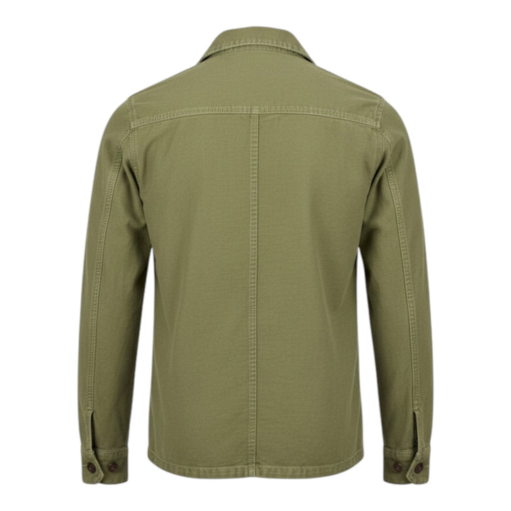 Camisa Over Manga Larga Acadia Mezcla de Lino Militar