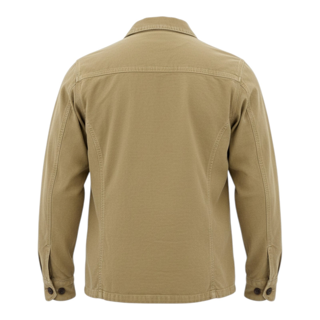 Camisa Over Manga Larga Acadia Mezcla de Lino Moka