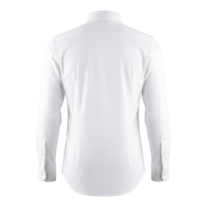 Camisa Polo Oxford Manga Larga Custom Fit Algodón Blanco