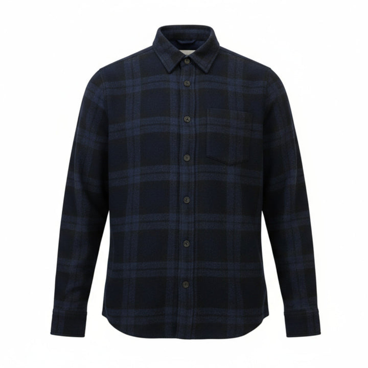 CAMISA DE HOMBRE AÑADILLADA AZUL
