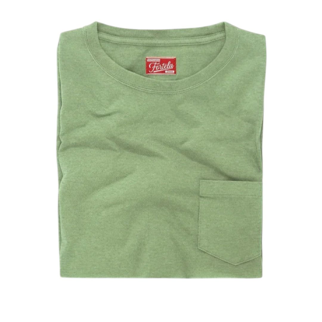 Teepocket T-Shirt con bolsillo de algodón Lobster Sage Verde