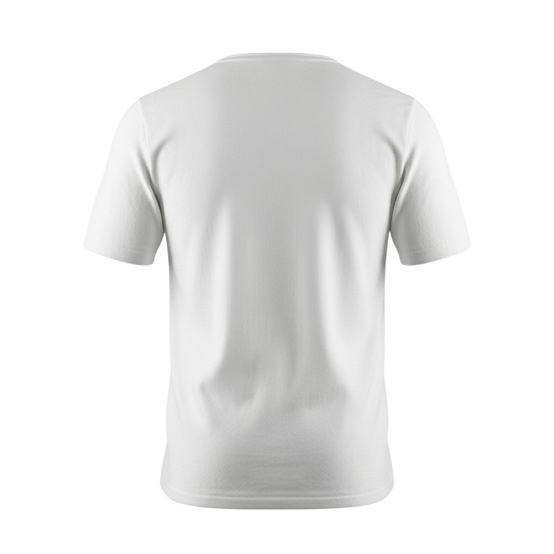 Cuello Redondo Manga Corta Algodón Peinado Blanco Óptico