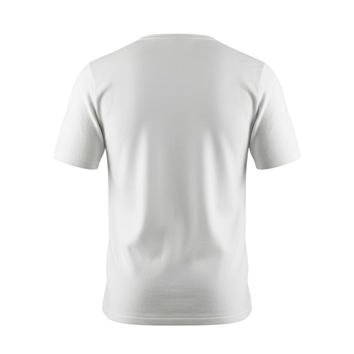 Cuello Redondo Manga Corta Algodón Peinado Blanco Óptico