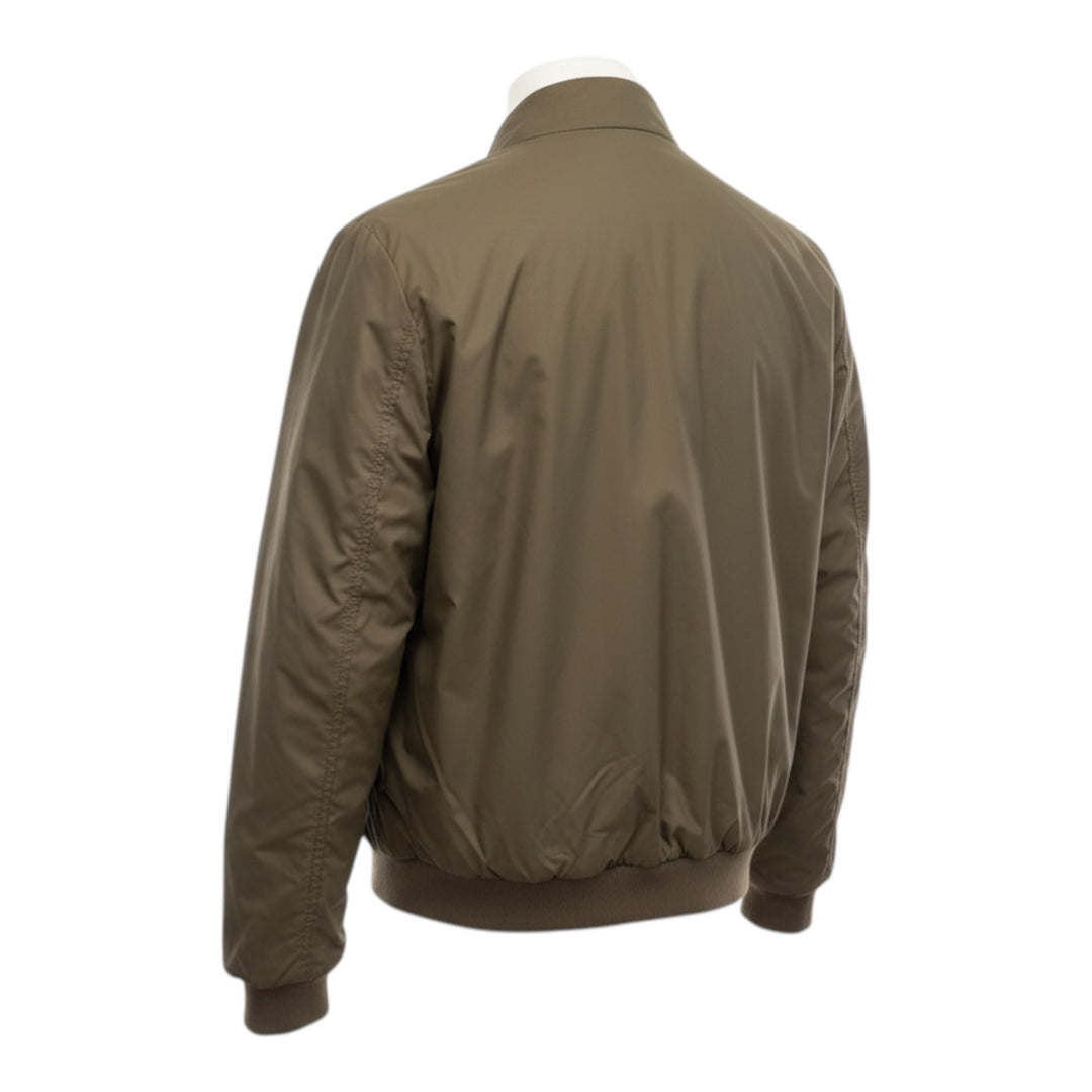 Chaqueta de Piel Auténtica Reversible Nylon Azul Navy-Militar
