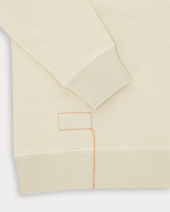 Sudadera HARVARD de cuello redondo en jersey felpado con corte raglán WHITE