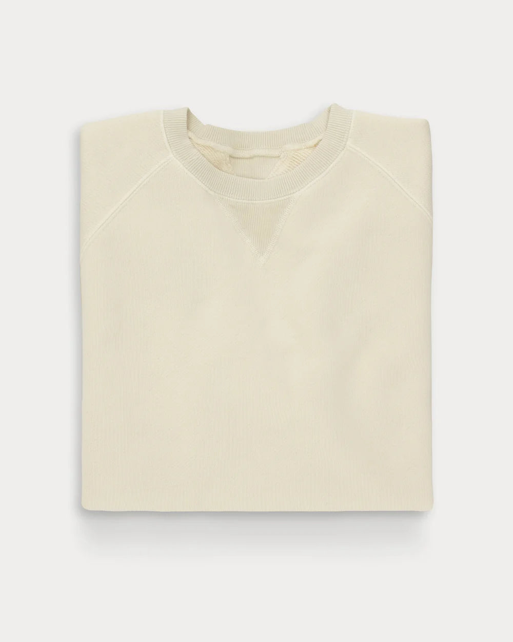 Sudadera HARVARD de cuello redondo en jersey felpado con corte raglán WHITE