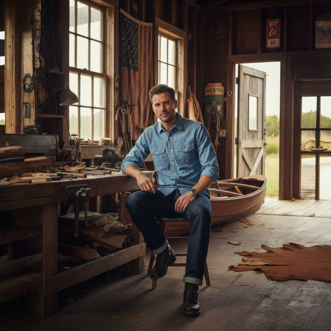 HEMP CHAMBRAY SHIRT CPO AZUL