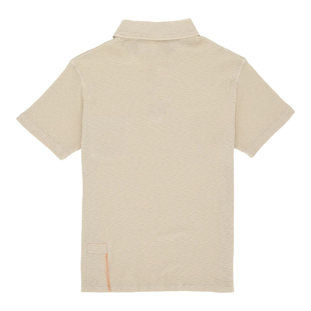 Missourim Polo en Jersey Waffle Manga Corta Beige
