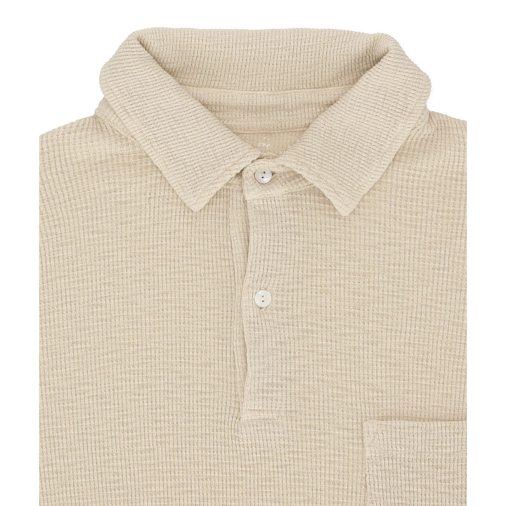 Missourim Polo en Jersey Waffle Manga Corta Beige