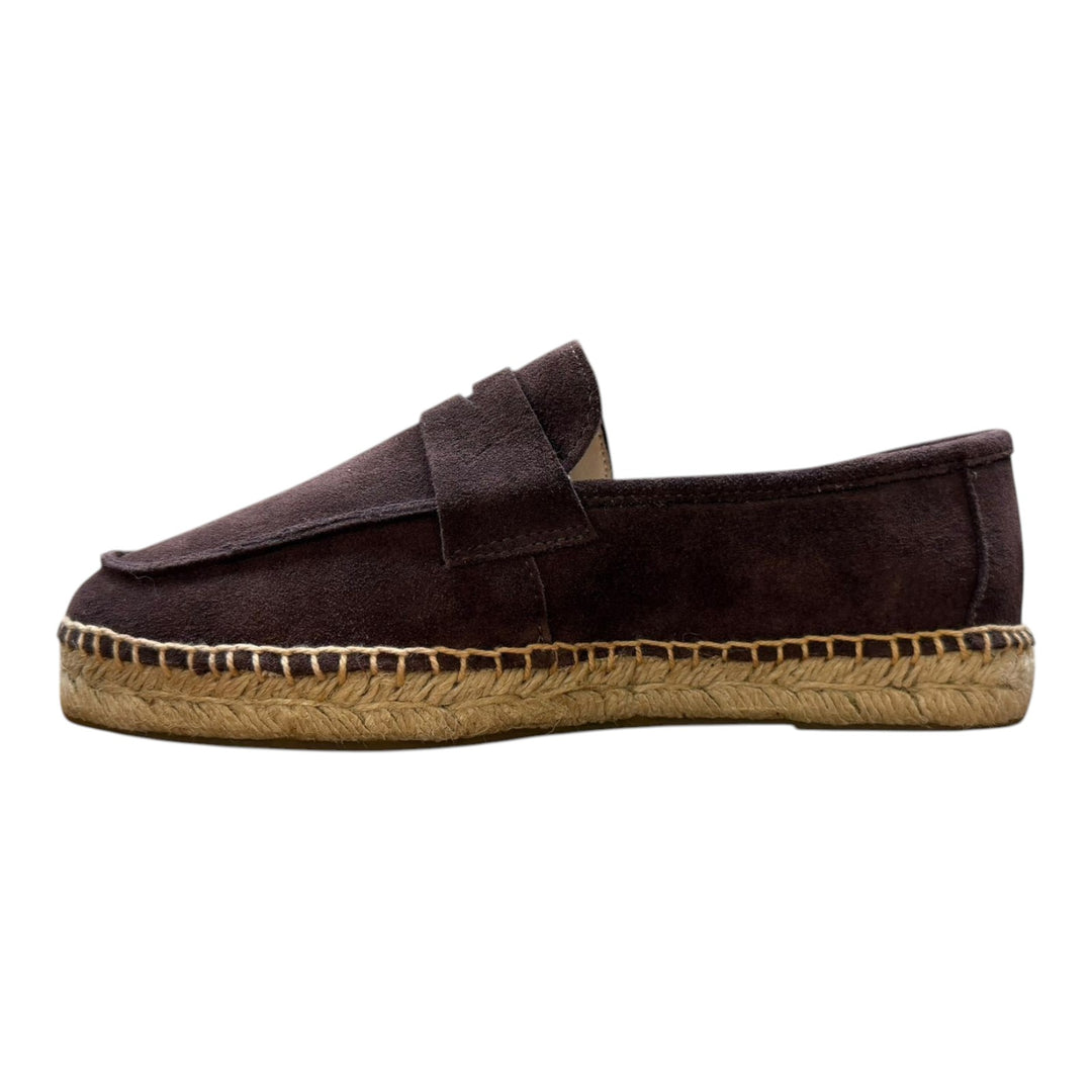 Mocasines de Piel de Ante Auténtica Suela de Goma Marrón Oscuro