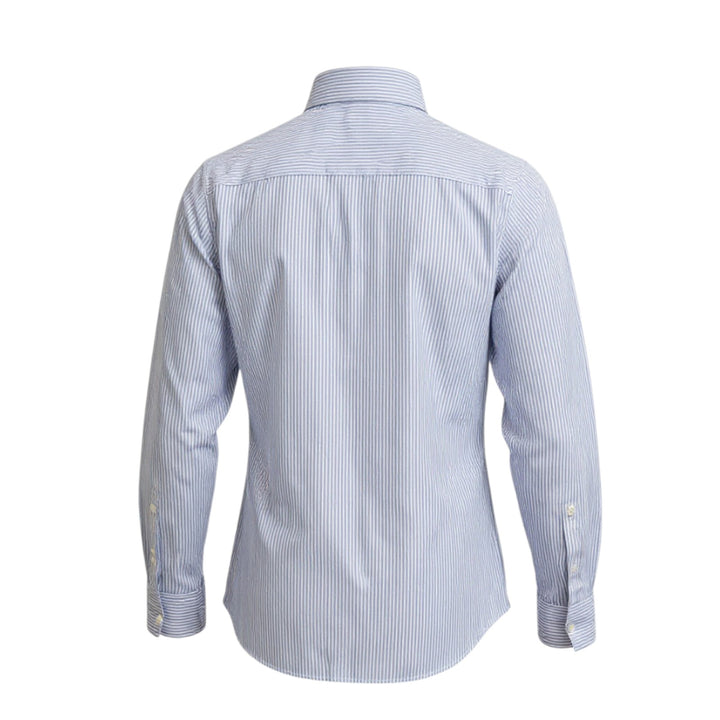 CAMISA OXFORD CON BOTONES AZULES A RAYAS