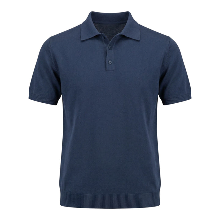 Polo Manga Corta Algodón Peinado Azul