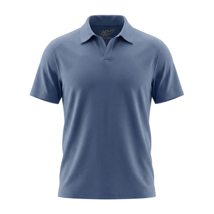 Polo Manga Corta Hamptons Sin Botones Jersey Celeste