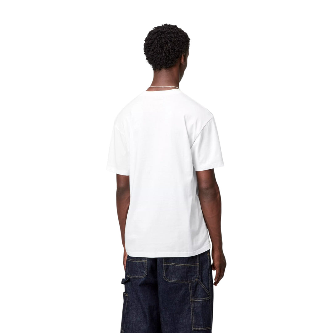 S/S Pocket Heart T-Shirt Blanco / Rojo