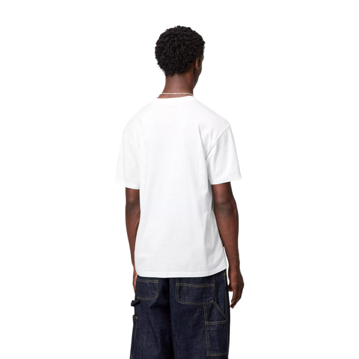 S/S Pocket Heart T-Shirt Blanco / Rojo