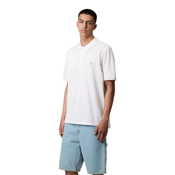 S/S Chase Polo de Piqué Blanco / Oro