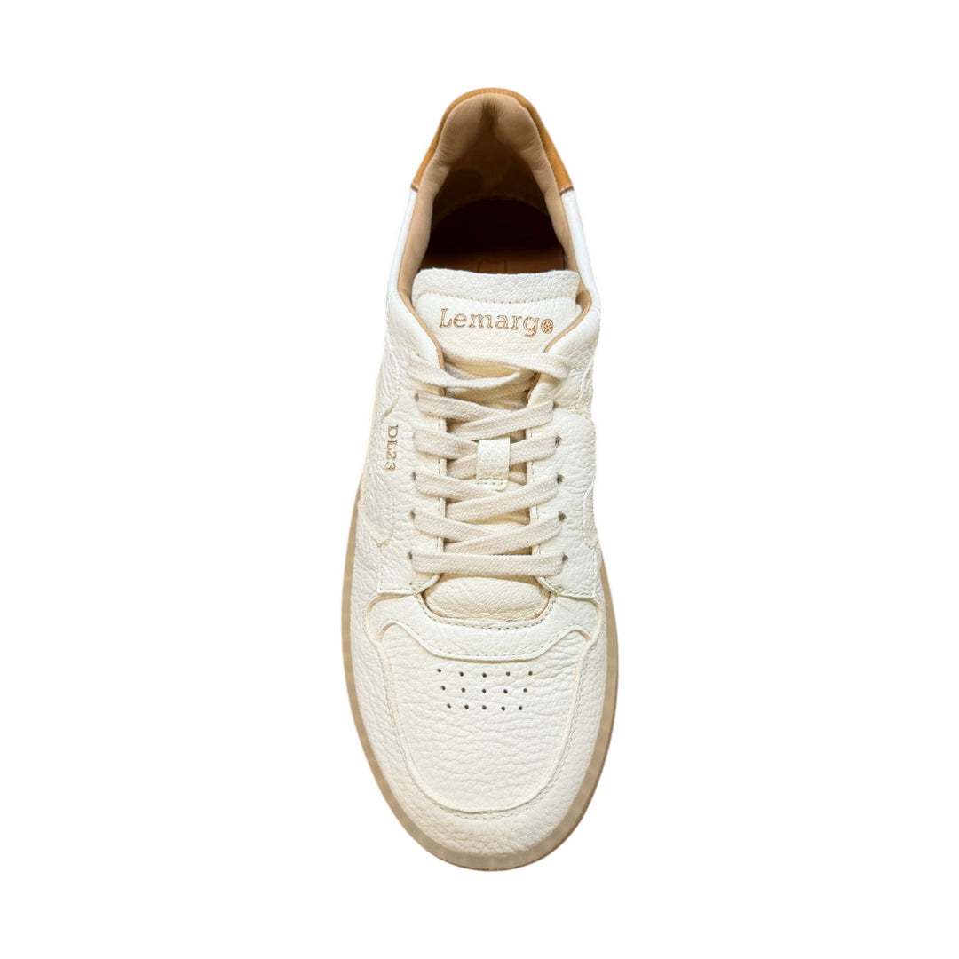 Sneakers Jannik en auténtica piel de ciervo Mantequilla-Cuero