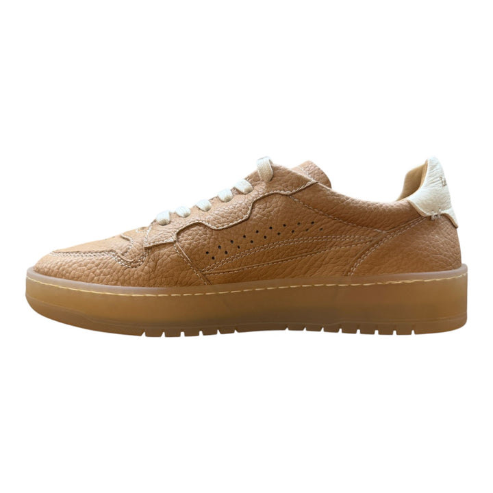 Sneakers Jannik en auténtica piel de ciervo Nogal-Blanco