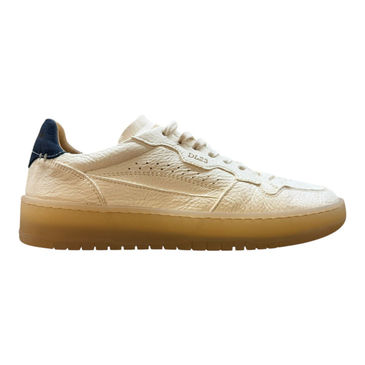 Sneakers Jannik en auténtica piel de ciervo Mantequilla-Azul