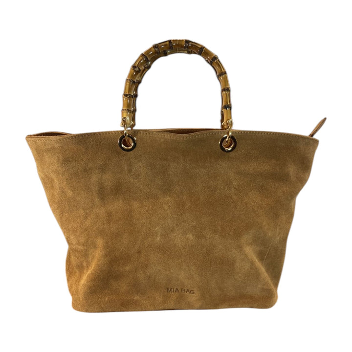 BOLSO DE ZAMBRA CON ASA DE BAMBÚ