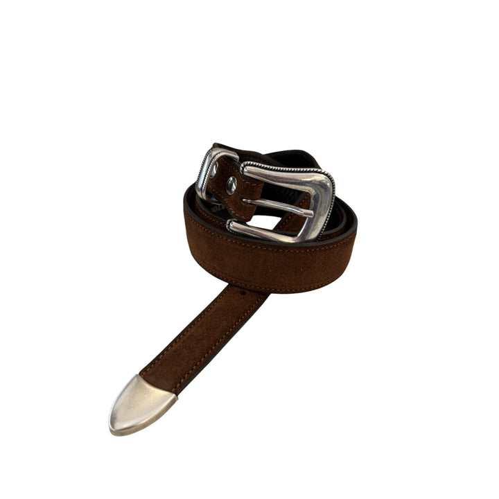 CINTURA DE PIEL DE ANTE COGNAC