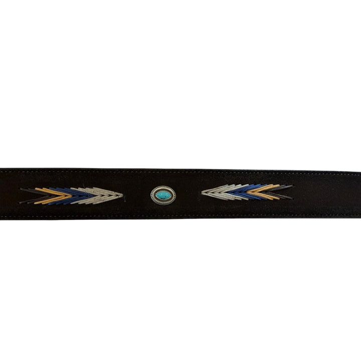 CINTURÓN DE PIEL DE ANTE MARRÓN OSCURO