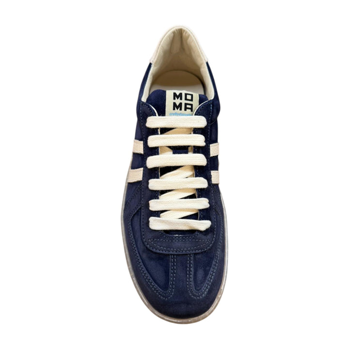 Zapatillas deportivas de ante auténtico azul y blanco