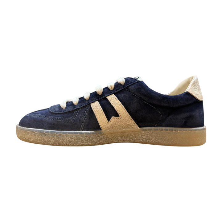 Zapatillas deportivas de ante auténtico azul y blanco