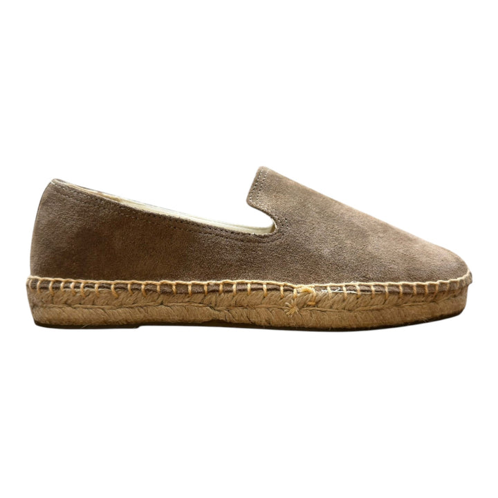 Espadrilles de Piel de Ante Auténtica Suela de Goma Marrón