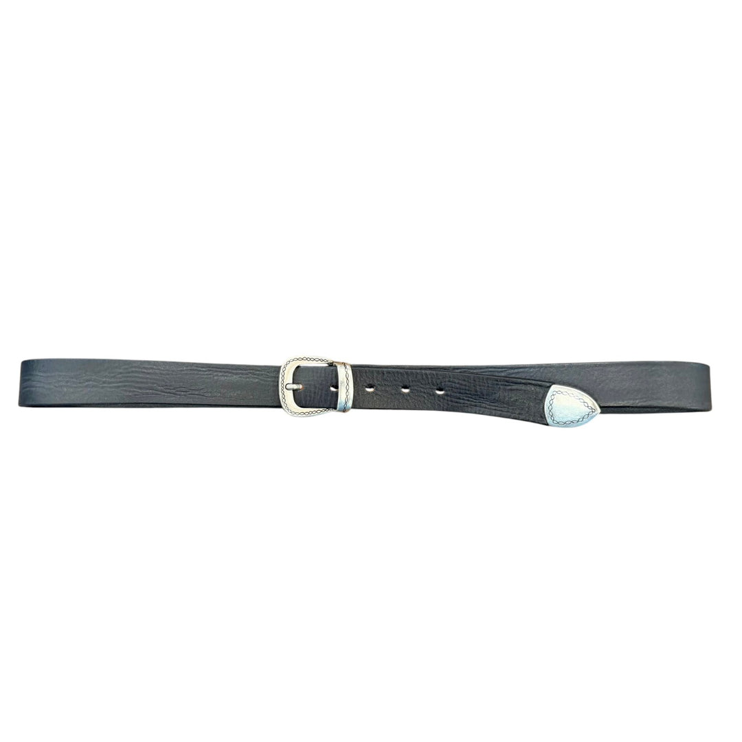 CINTURÓN DE PIEL AUTÉNTICA WESTERN AZUL