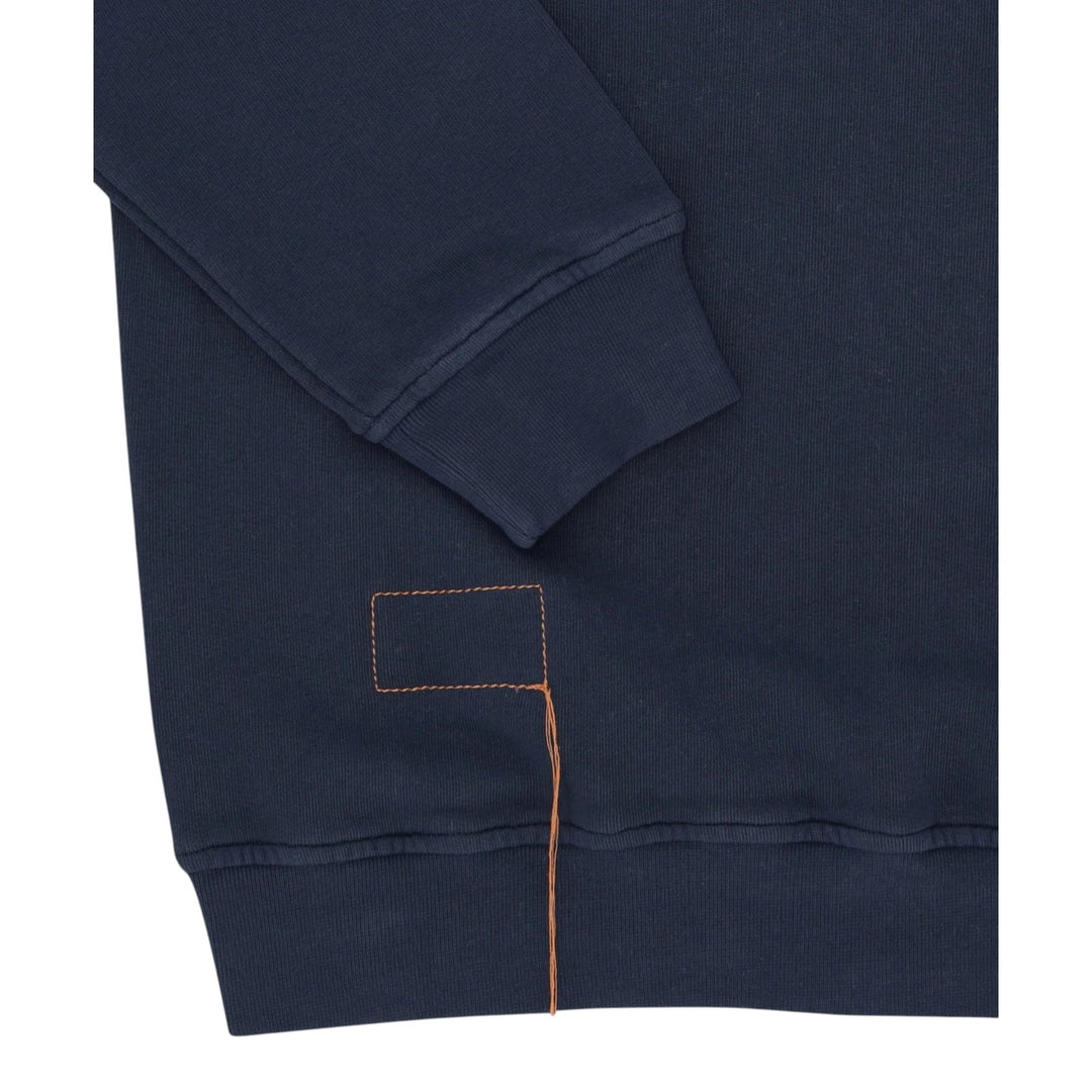 Yale Sudadera en Jersey Esmerilado con Cuello y Cremallera Navy