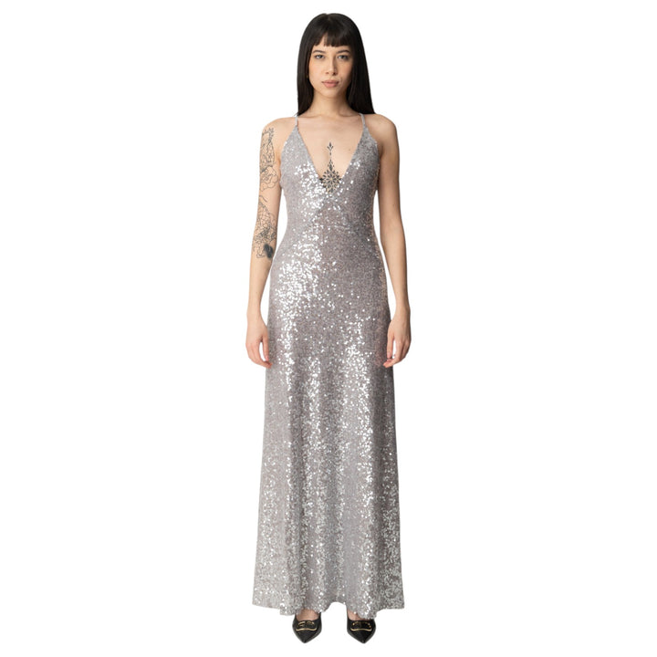 VESTIDO LARGO ROSA LILÁ