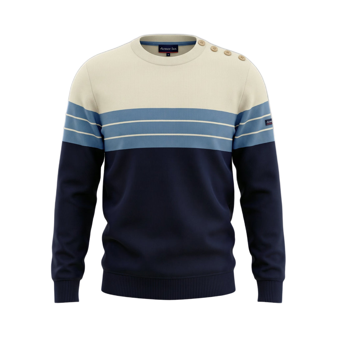 Armor lux PULL MARIN BLOC COLOR NAVIRE/NATURE/TEAL Multicolor - foto 1
