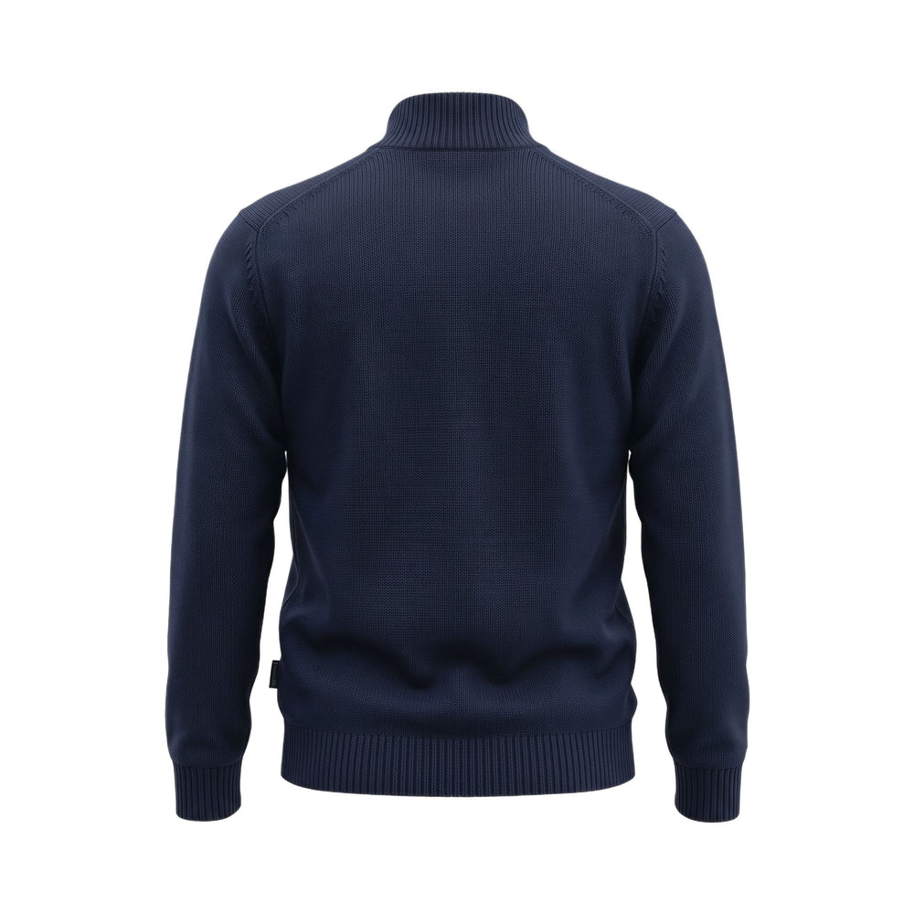 Bl'ker Vintage MAGLIONE FULL ZIP FINEZZA5 MERINOS DWAYNE NAVY Blu - foto 2
