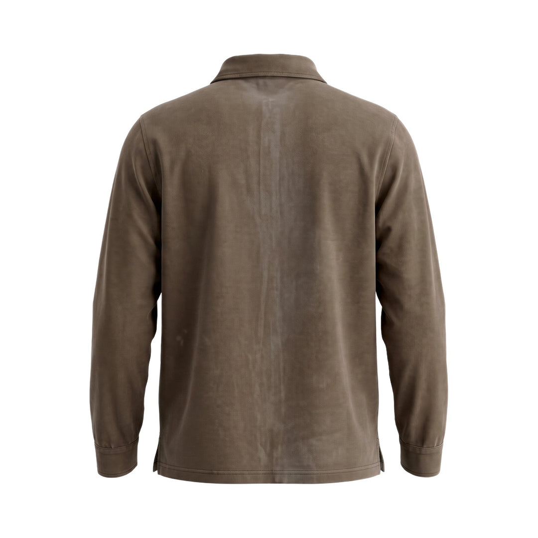 Bl'ker Vintage POLO 3 BOTT. MANICA LUNGA INTERLOCK BURLINGTON BROWN Marrone - foto 2