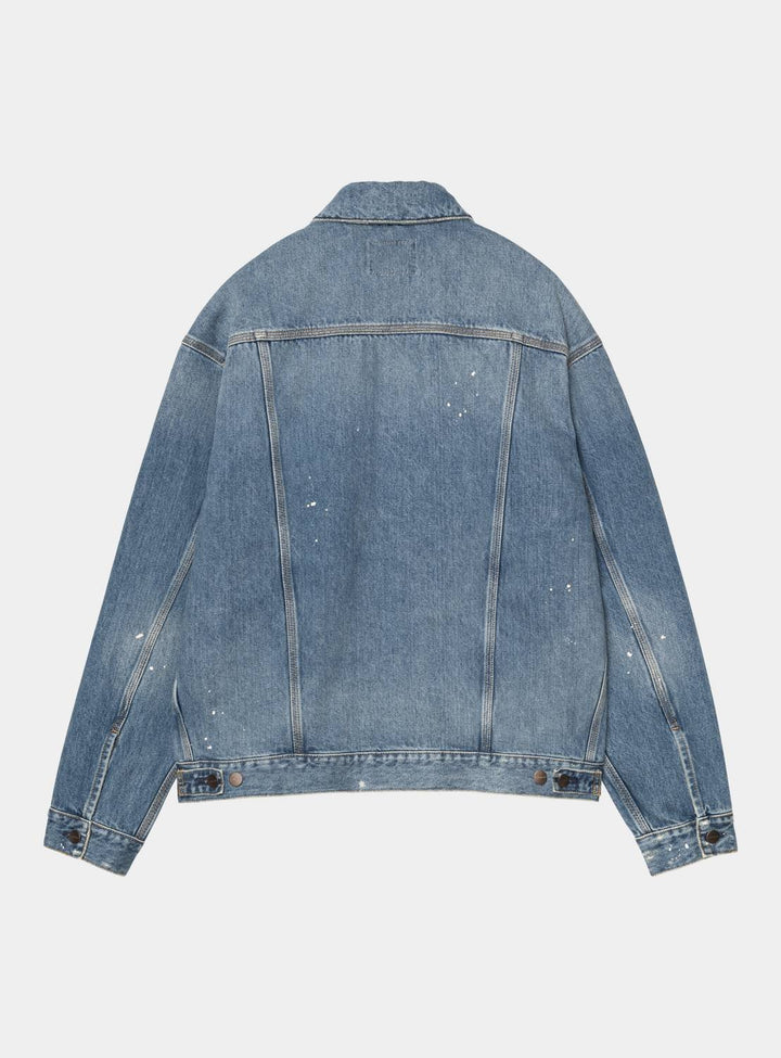 Carhartt Wip HELSTON JACKET BLUE DESTROY WASH SPLATTER Blu - foto 2
