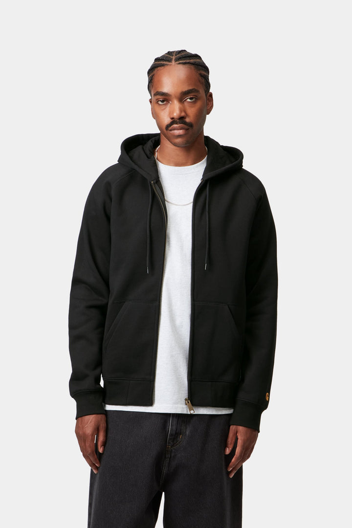 Carhartt Wip HOODED CHASE JACKET BLACK/GOLD Nero - foto 2