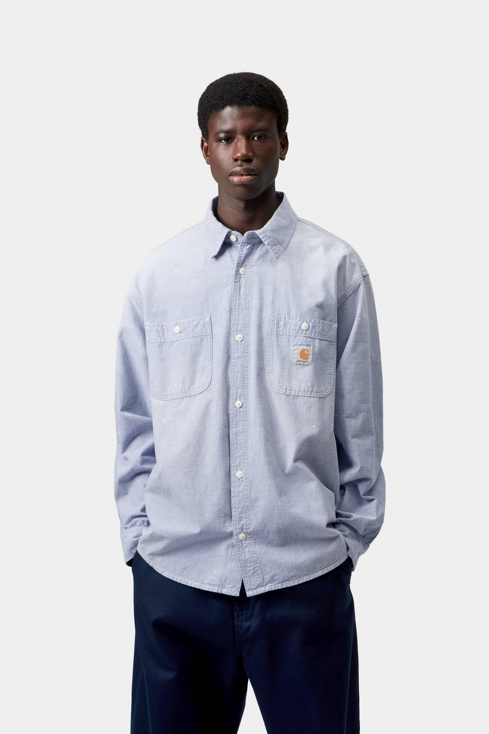 Carhartt Wip L/S PAINTER SHIRT BLUE WORN USED SPLATTER Blu - foto 2